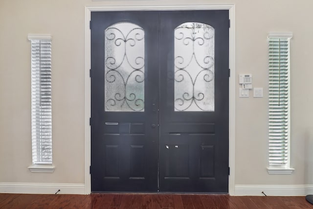 entrance foyer with wood-type flooring