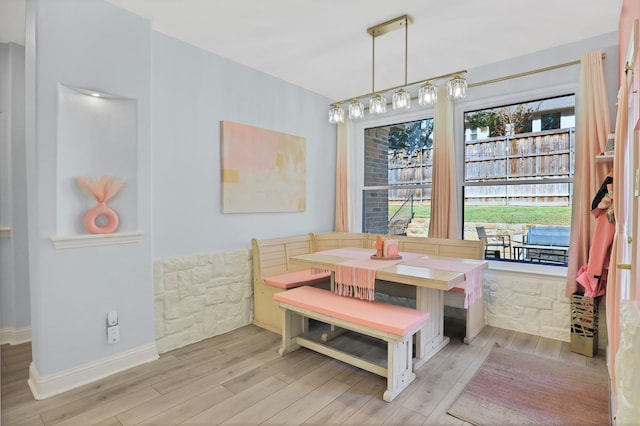 dining room featuring light hardwood / wood-style floors