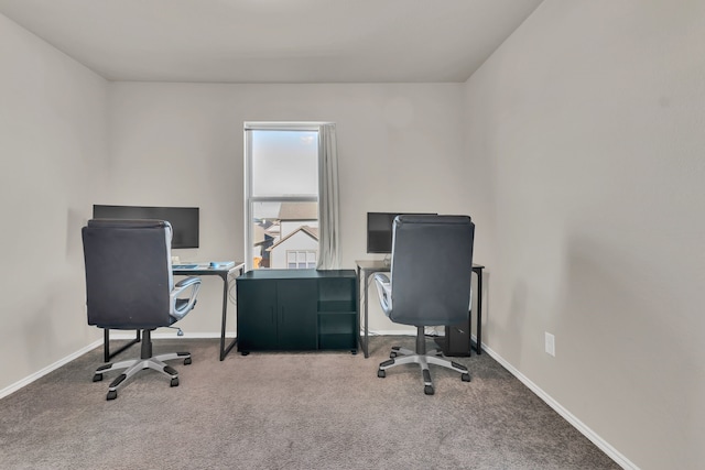 office area featuring carpet flooring