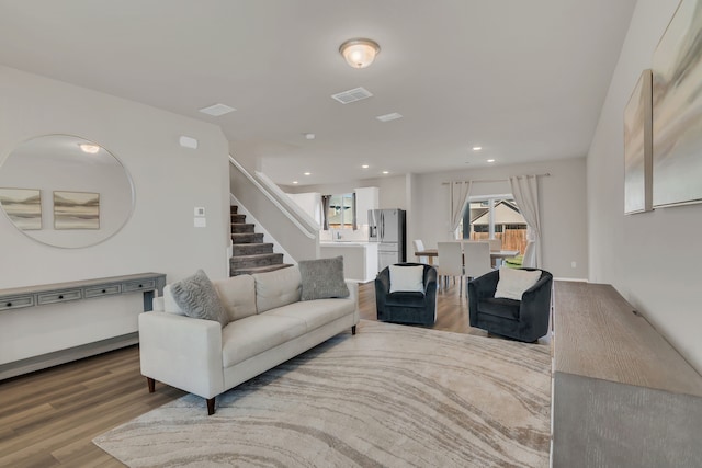 living room featuring hardwood / wood-style floors