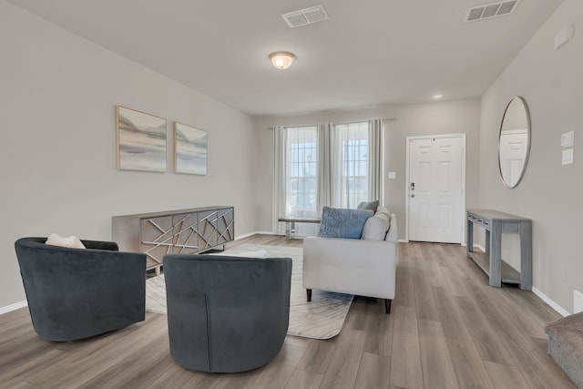 living room featuring hardwood / wood-style flooring