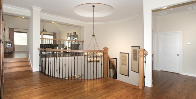 corridor featuring dark hardwood / wood-style floors