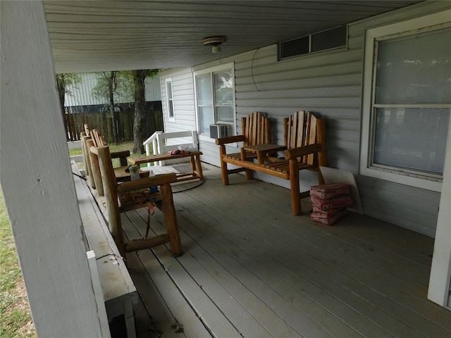 deck with cooling unit