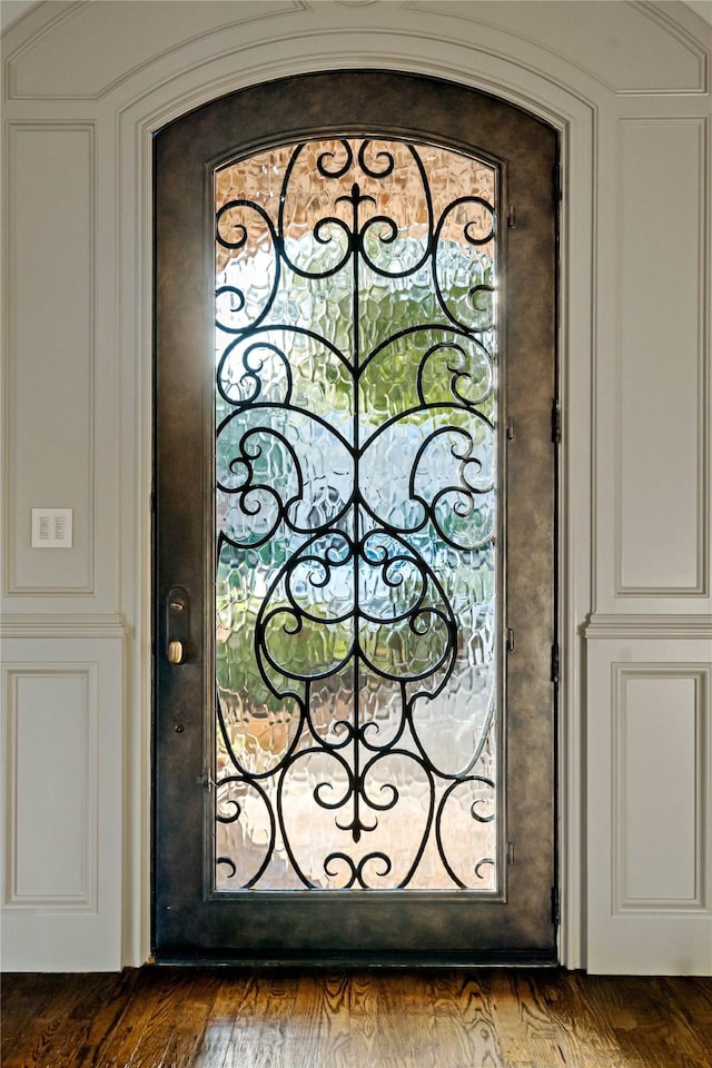 room details with a gate and wood finished floors