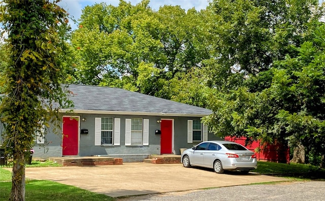 view of single story home