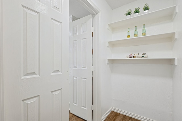 interior space with hardwood / wood-style floors