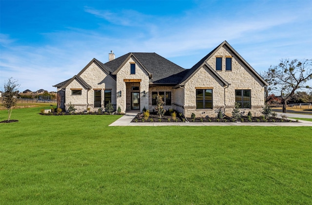 view of front of home featuring a front yard