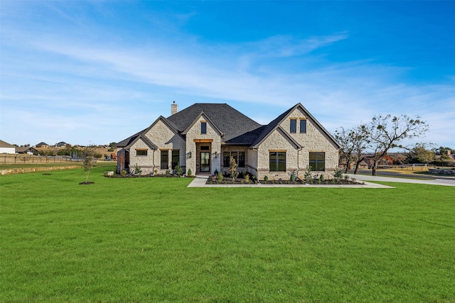 view of front of house featuring a front lawn