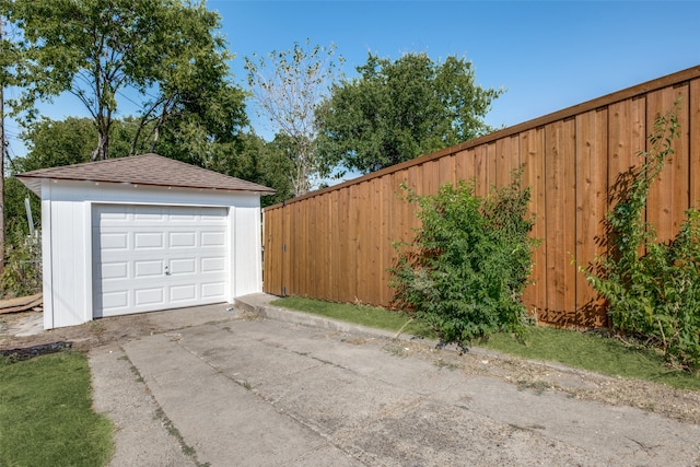 view of garage