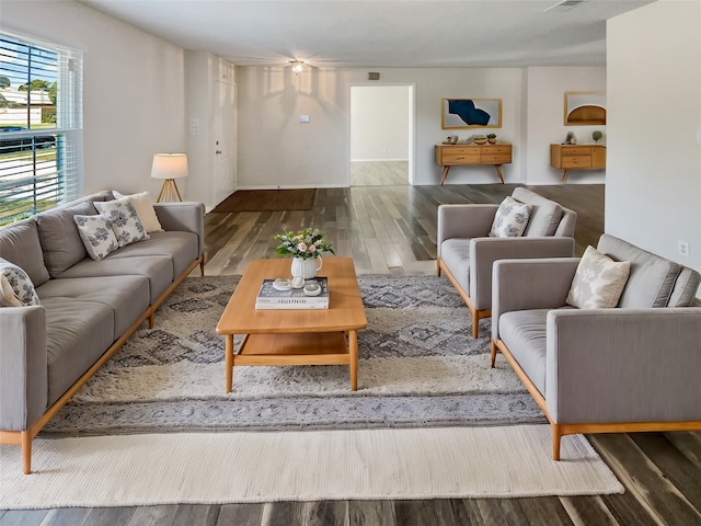 living room featuring hardwood / wood-style floors