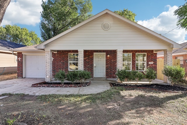 view of front of house with a garage