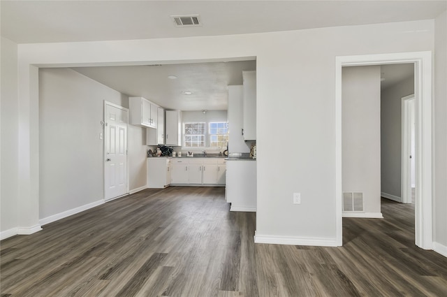 unfurnished living room featuring dark hardwood / wood-style floors