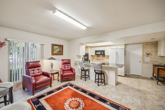 view of tiled living room