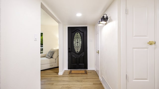 entrance foyer featuring light hardwood / wood-style floors