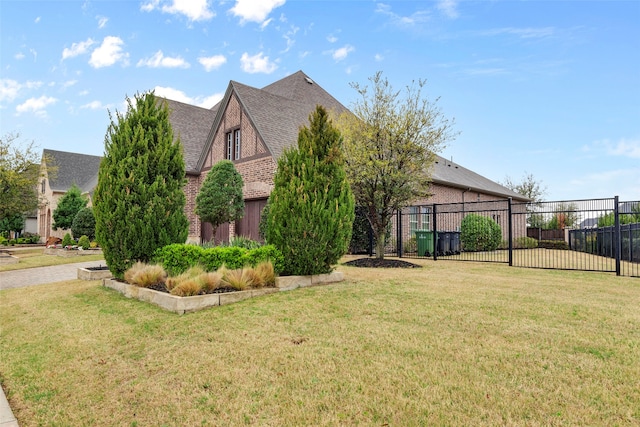 view of home's exterior featuring a yard