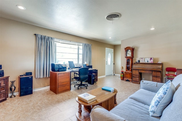 view of tiled living room