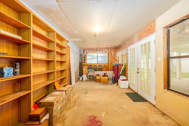 miscellaneous room with french doors