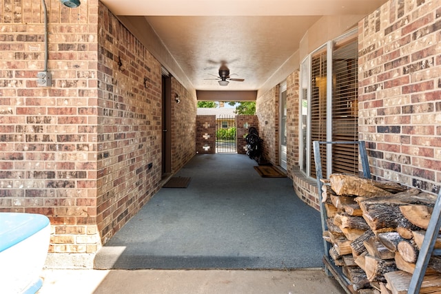 view of patio / terrace with ceiling fan