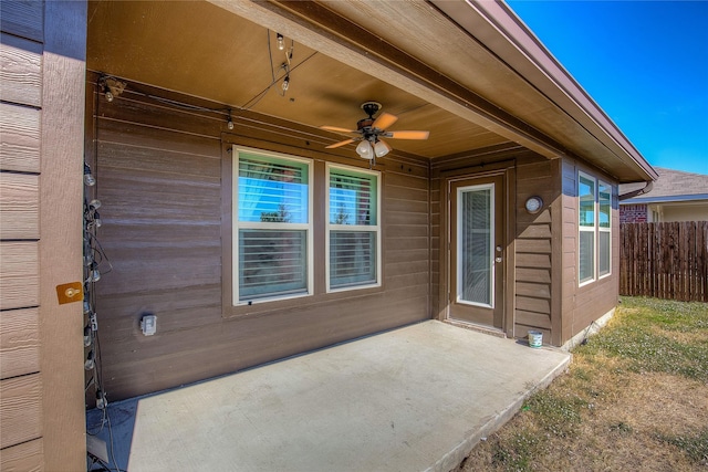 302 Patina St, Josephine, TX 75189 - doorway to property featuring a patio and a ceiling fan