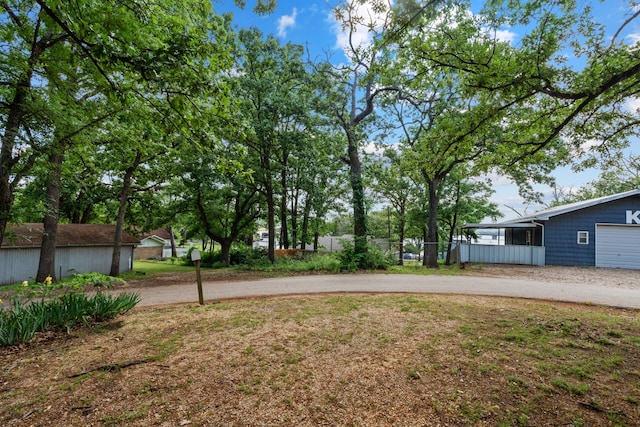 112 Crocker Rd, Malakoff, TX 75148 - view of yard with curved driveway, a sunroom, and a garage