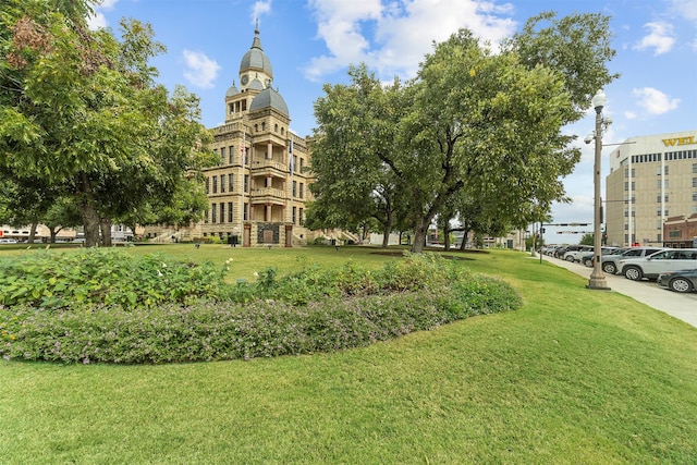 view of community featuring a yard