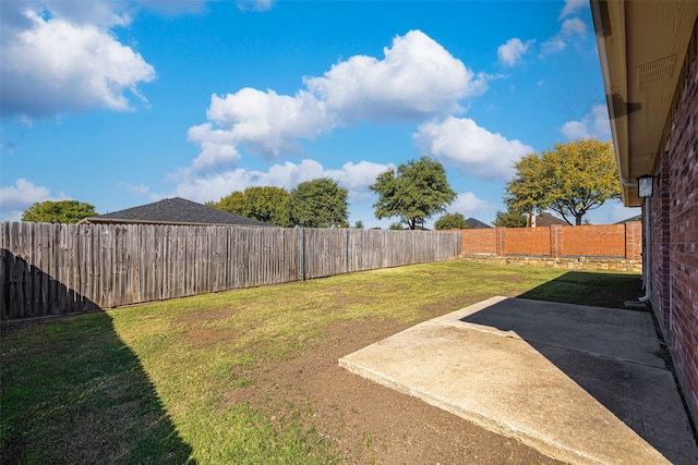 view of yard featuring a patio