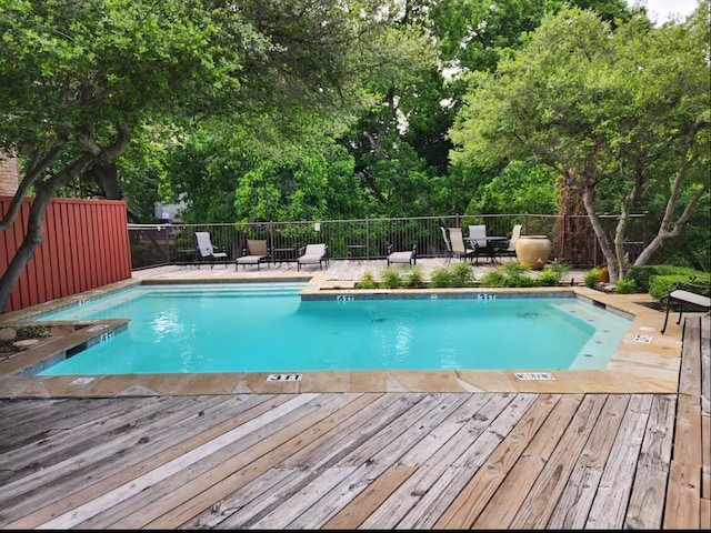 view of pool featuring a deck