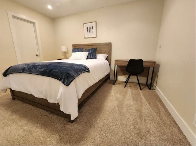 bedroom featuring carpet