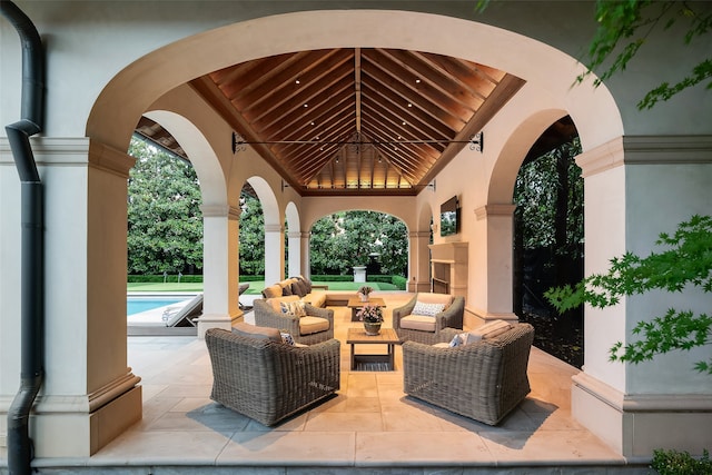 view of patio / terrace featuring an outdoor living space