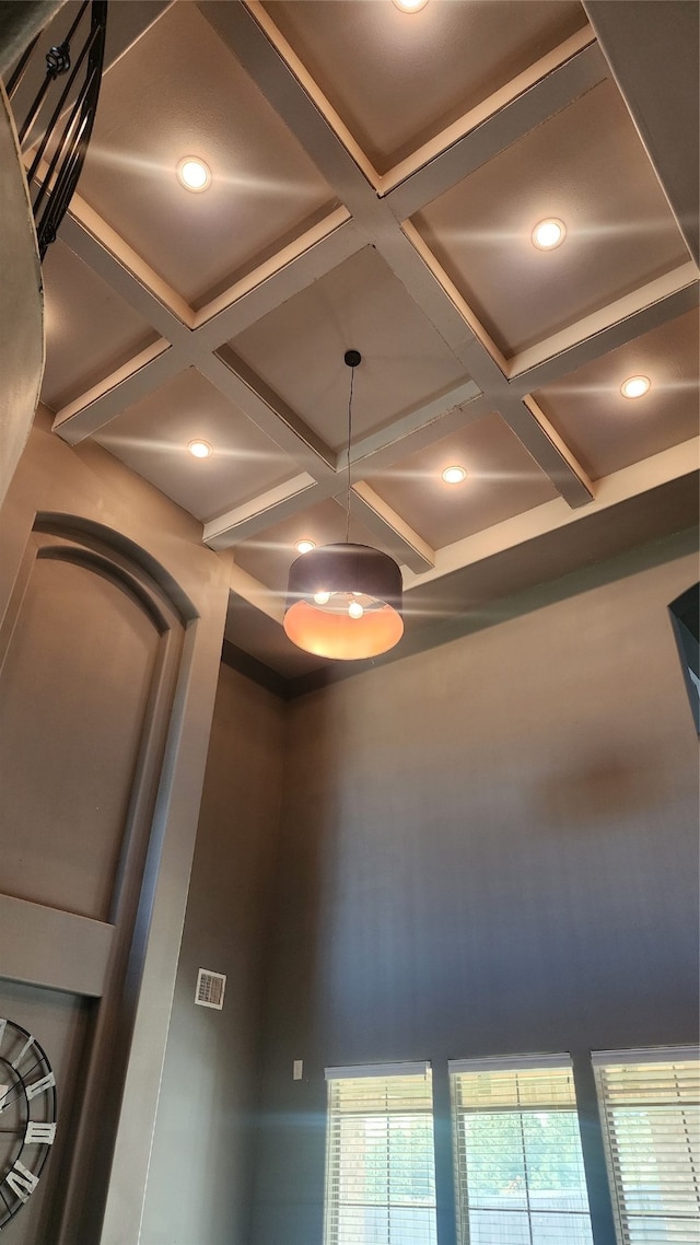 details with coffered ceiling