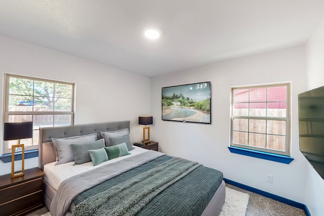 bedroom with carpet floors