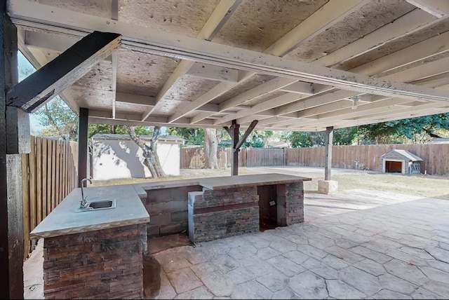 view of patio / terrace with sink