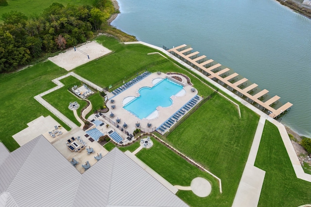 4007 Yellow Jasmine Ln, Heath, TX 75126 - bird's eye view of a pool and a nearby body of water