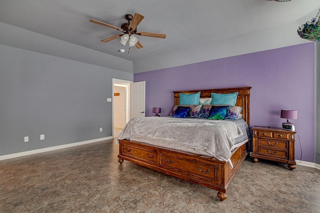 bedroom featuring ceiling fan