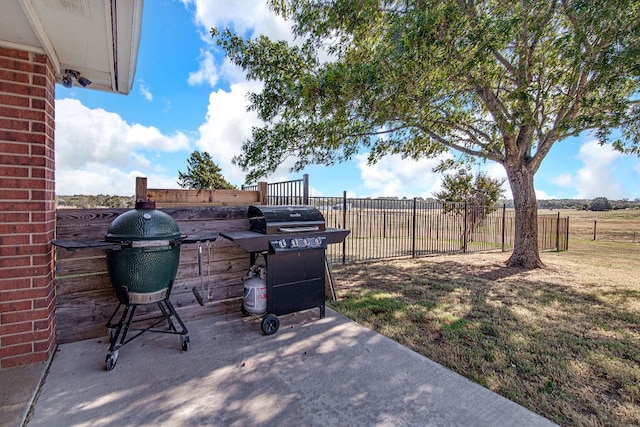 view of patio / terrace with a grill