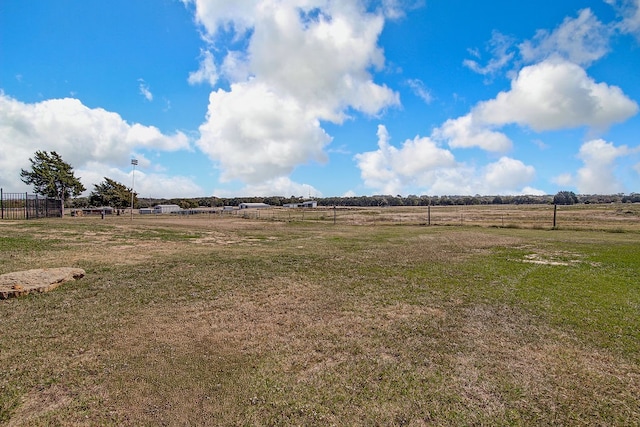 view of yard with a rural view