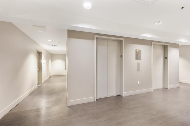 basement with elevator