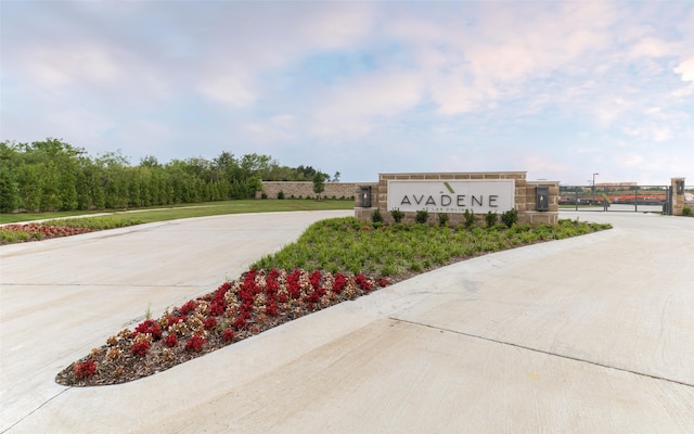 view of community sign