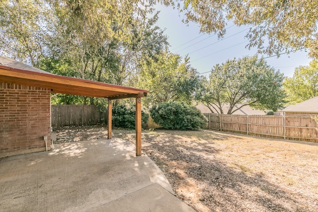 view of yard featuring a patio