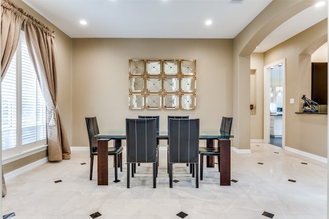 dining area with a wealth of natural light