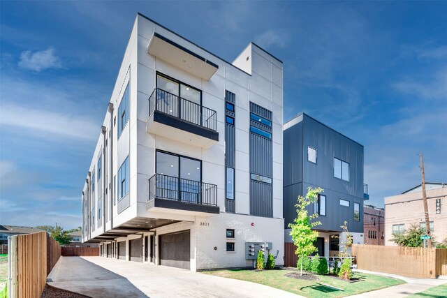 view of building exterior with a garage