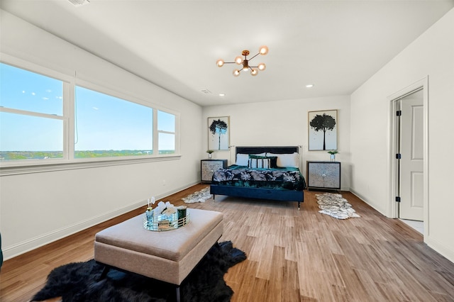 bedroom featuring light hardwood / wood-style floors