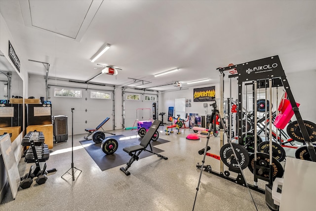 garage featuring a garage door opener