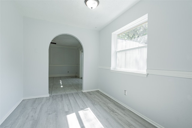 empty room with light wood-type flooring