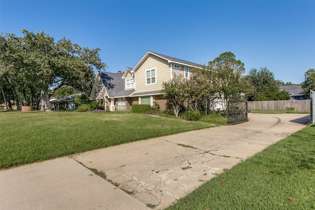 view of front of house with a front yard