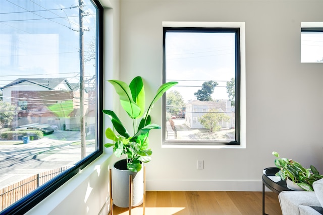 doorway featuring hardwood / wood-style floors