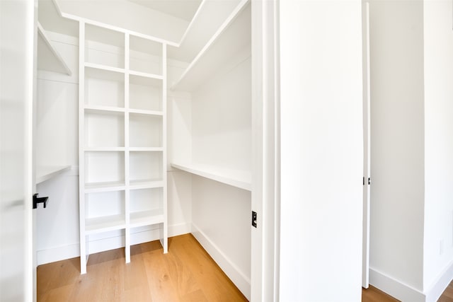 spacious closet with wood-type flooring