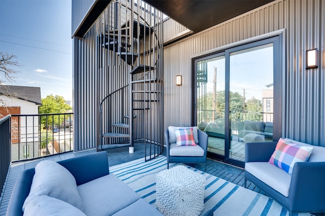 view of patio / terrace with a balcony