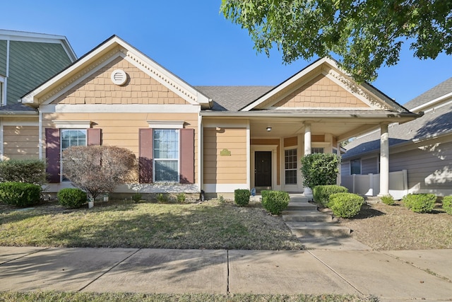 view of front facade featuring covered porch