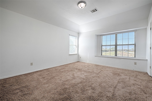 carpeted spare room with plenty of natural light